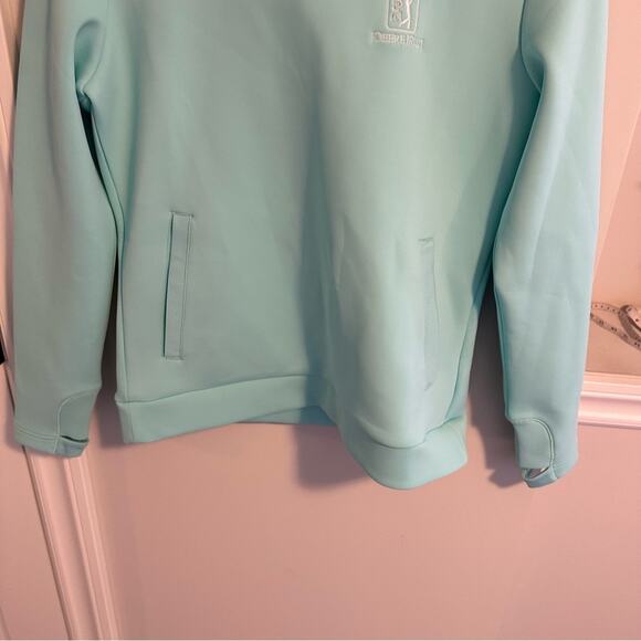 TPC Deere Run Bright Blue Hoodie Sweatshirt Scuba Material Medium Golf - Picture 8 of 11